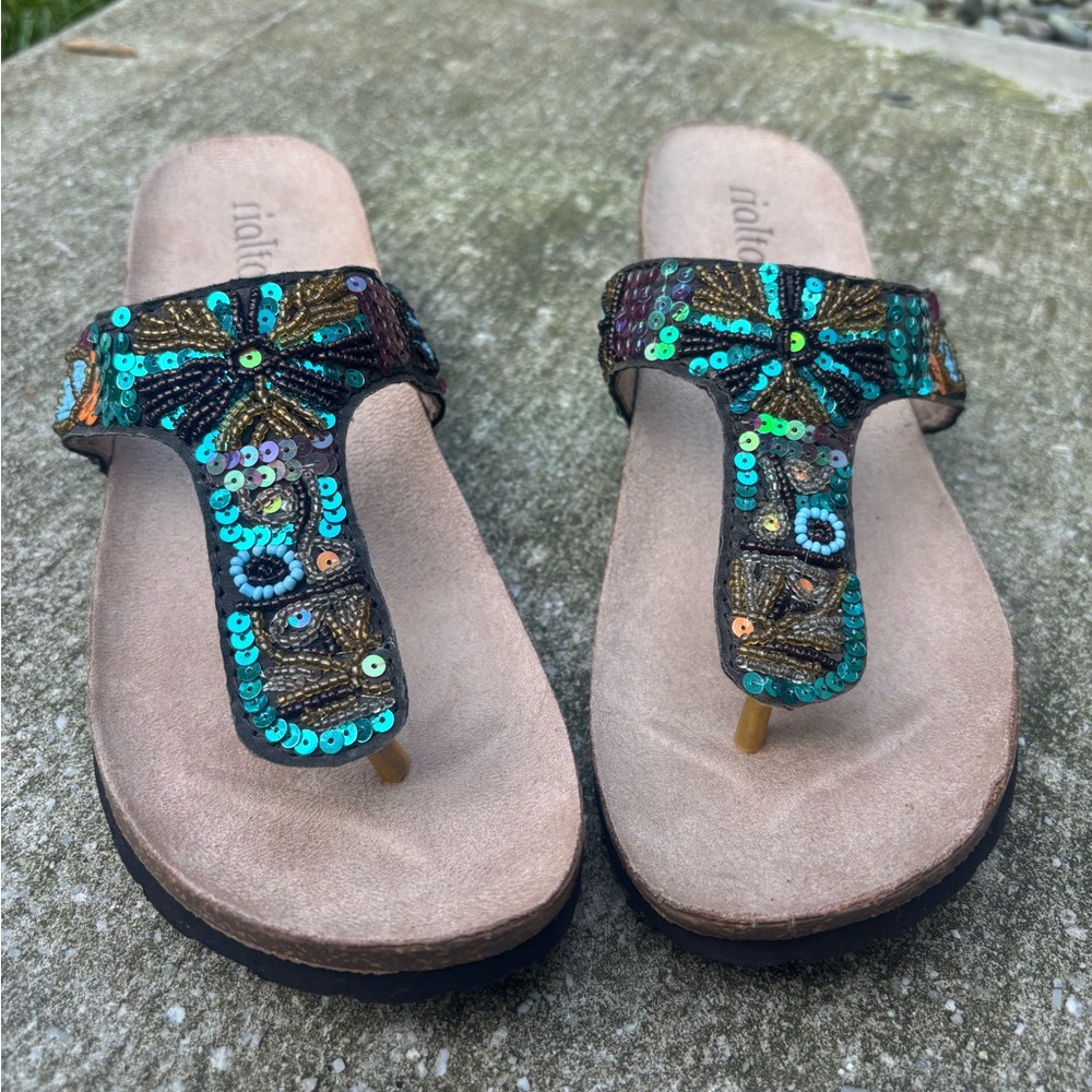 Sequin Embellished Sandals - Picture 2 of 10